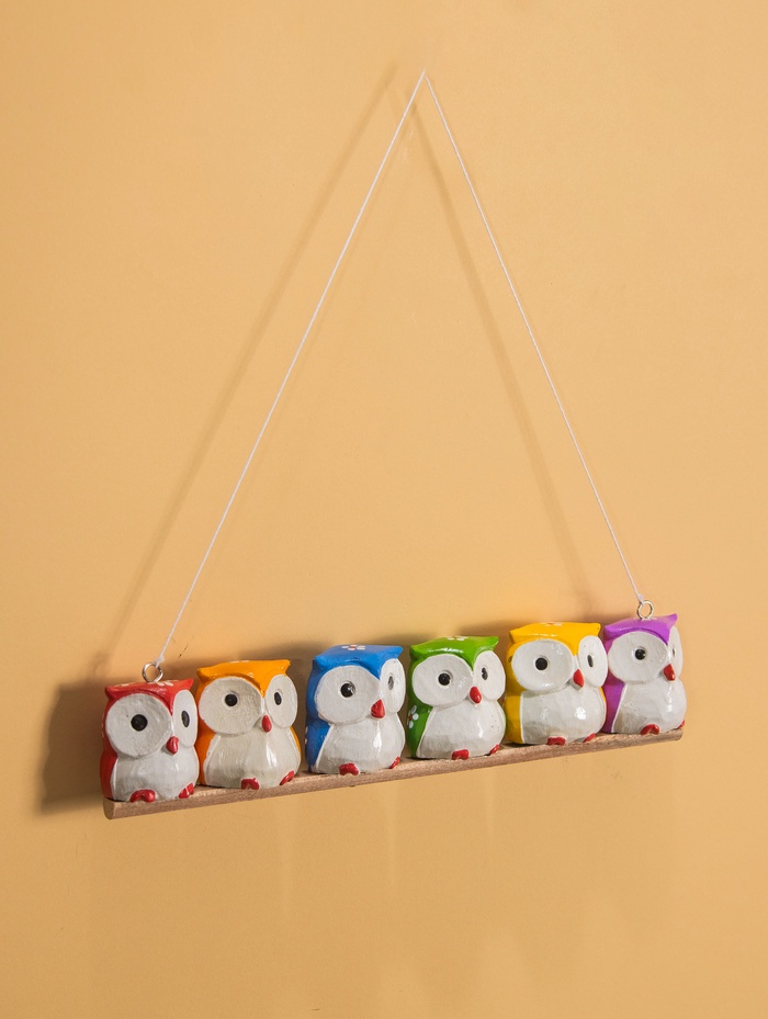 Сувенир подвесной «Совята на ветке», 33×5×6 см, дерево