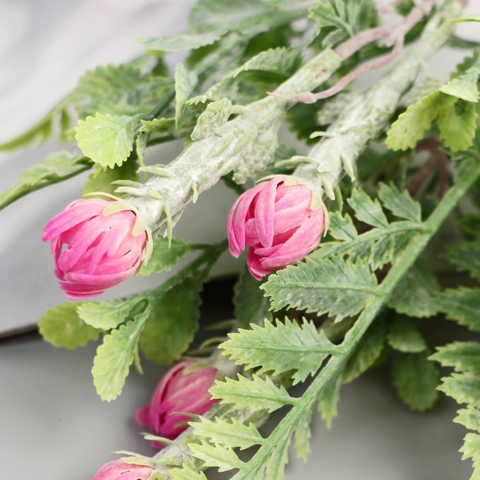 Букет искусственный «Ранункулюс мини с папоротником», 2×30 см, МИКС