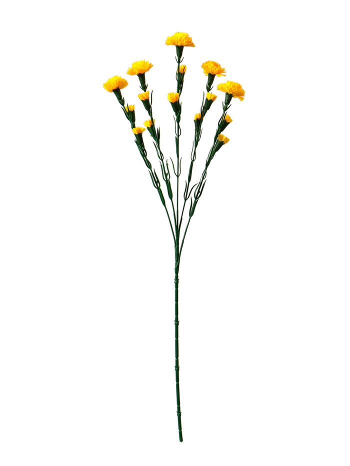 Цветы искусственные «Гвоздика кустовая», h=60 см, жёлтые
