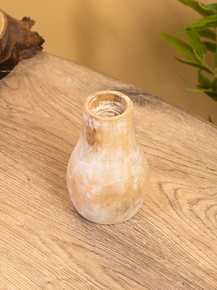 Подсвечник, d=4 см, 9×9×15 см, дерево джати, коричневый