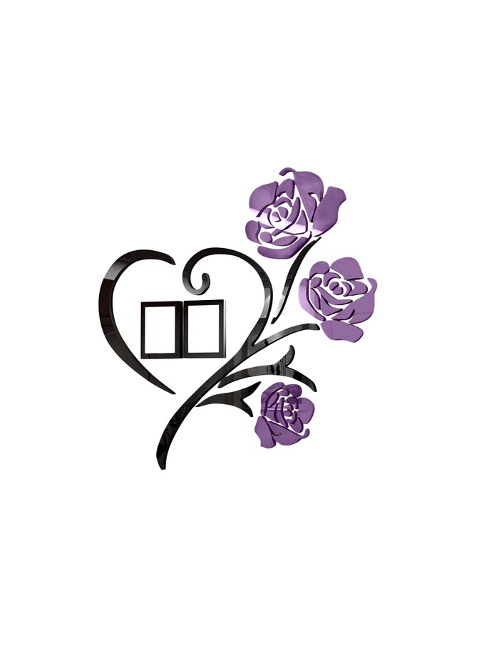 Наклейка интерьерная с фоторамками TAKE IT EASY «Розы», декор настенный, панно 50×50 см, рамка 11×8 см