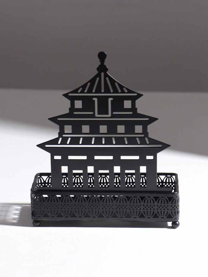 Подставка для мелочей металл «Дворец», чёрный, 6.3×14.5×18.5 см