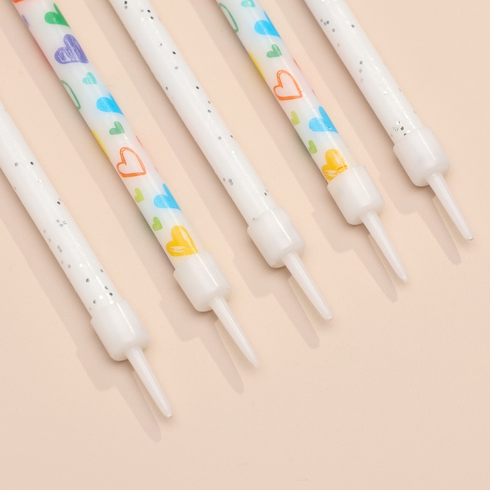 Свечи для торта «Сердца», 12 шт., белые