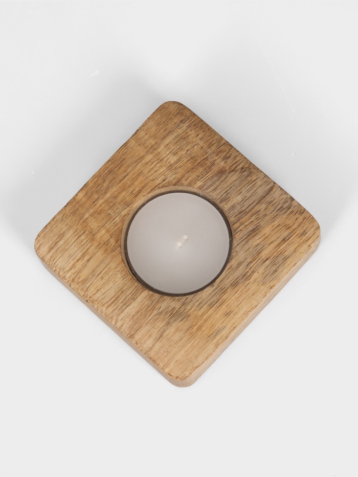 Подсвечник для чайной свечи «Квадрат», 8×8×2.5 см, дерево шишам