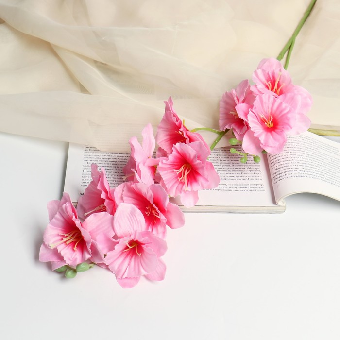 Цветы искусственные «Дельфиниум волнистый», 7.5×82 см, розовые