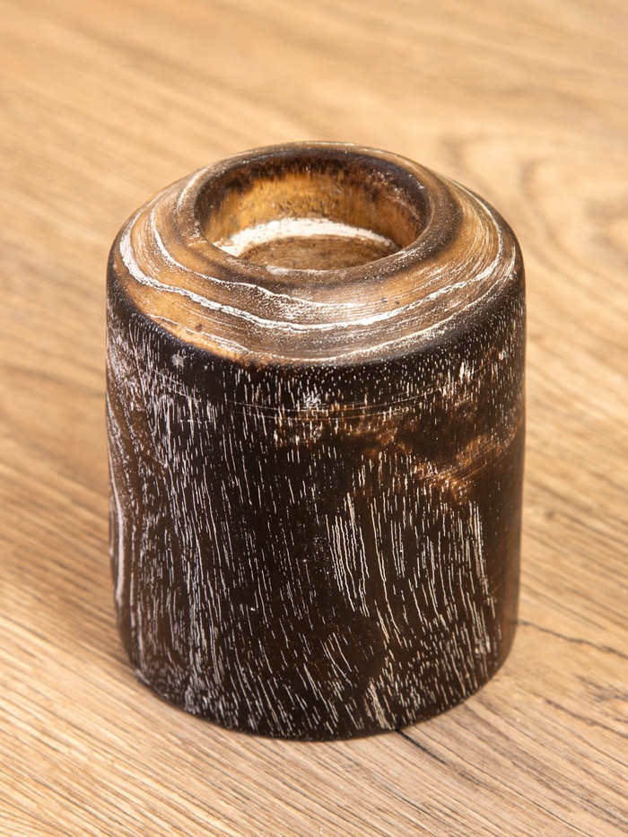 Подсвечник, d=3 см, 8×8×10 см, дерево джати, тёмно-коричневый