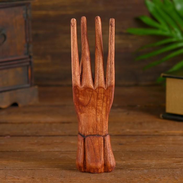 Подставка для колец «Рука роспись», 20 см, дерево