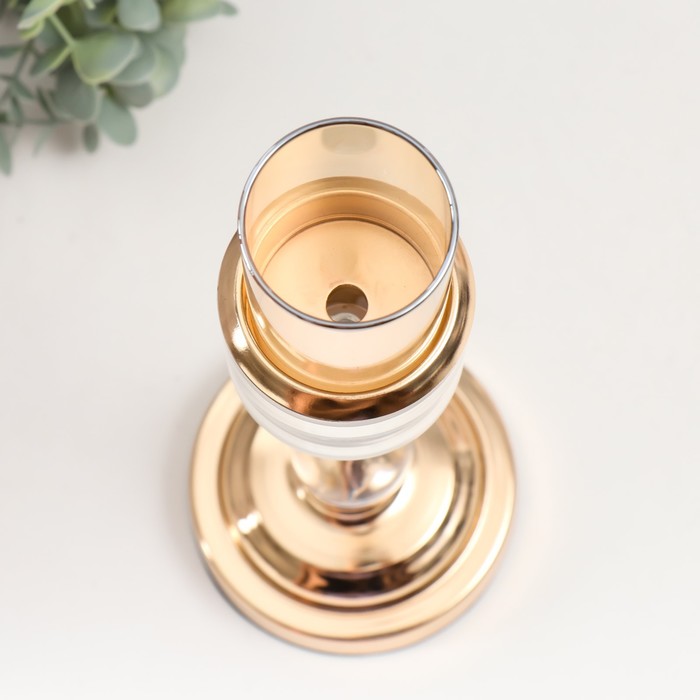 Подсвечник на 1 свечу «Прозрачность», под золото, 36×12×12 см