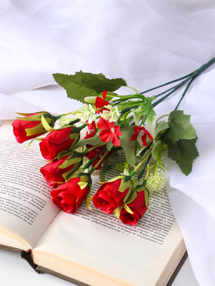 Букет искусственный «Роза леди, ассорти», h=30 см, МИКС