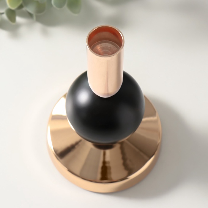 Металлический подсвечник на 1 свечу «Продо», чёрный, d=2 см, 9×9×17 см