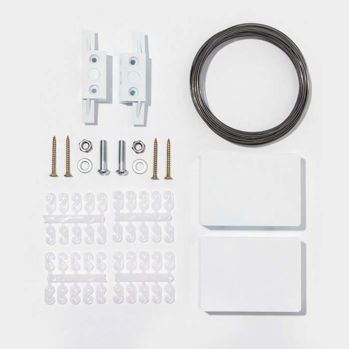 Карниз струнный, двухрядный, 10 м (ряд 5 м), пластиковый крючок