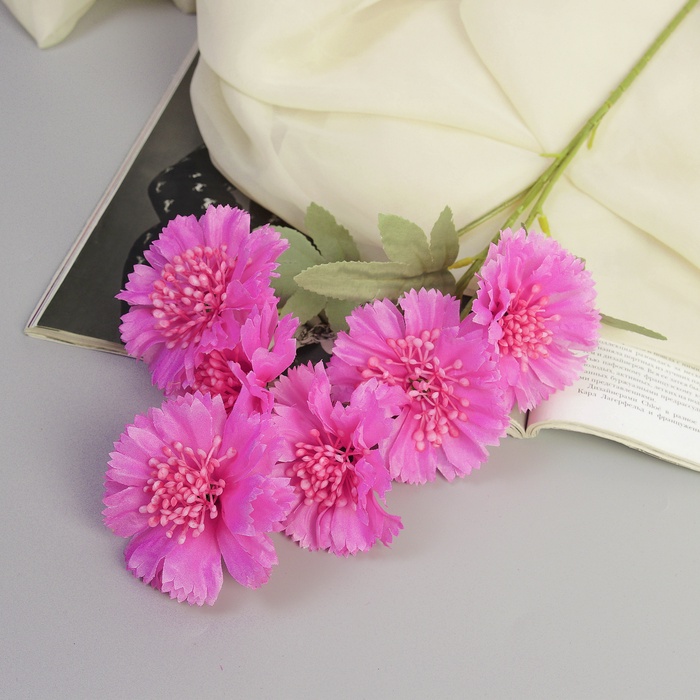 Цветы искусственные «Гвоздика каспар галант», 58×7 см, сиреневые