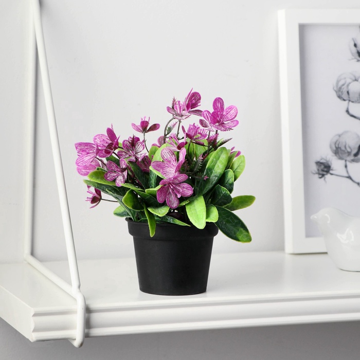 Искусственный цветок в горшке «Рододендрон», 7×12 см, МИКС