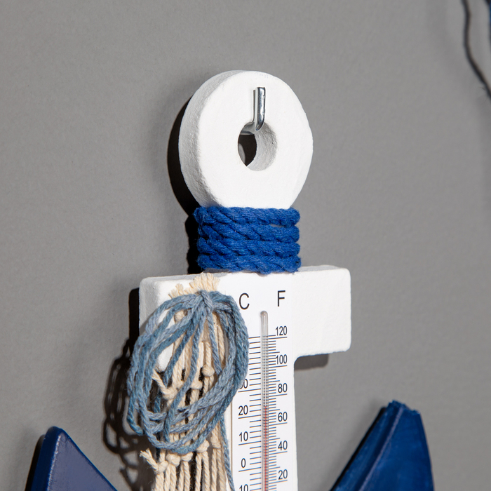 Декор настенный, панно с термометром «Якорь», 21×15 см