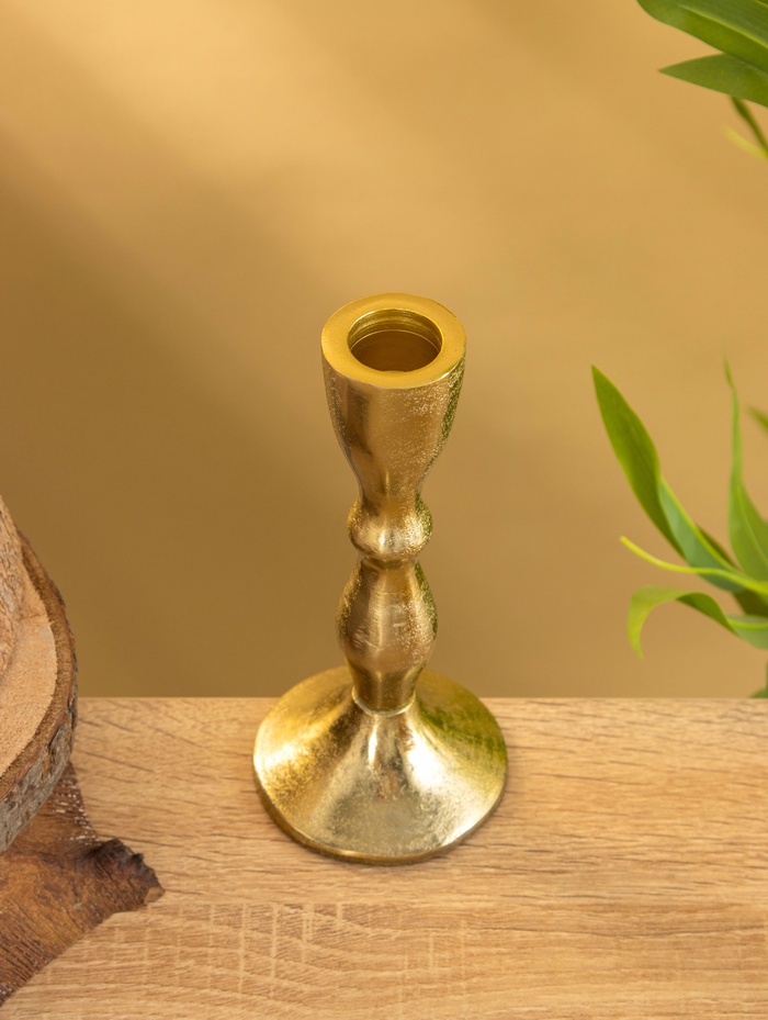 Подсвечник «Оттепель», 16 см, алюминий, золото