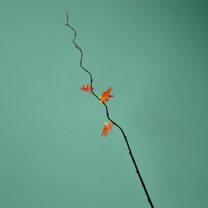 Интерьерный декор из бамбука, листья пластик, 200 см, оранжевый