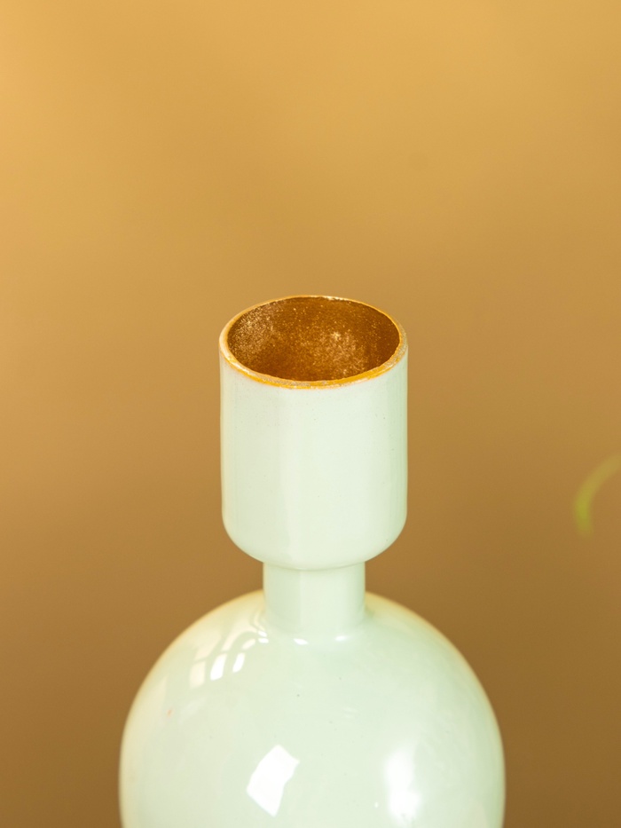 Подсвечник на 1 свечу «Мята», с 1 сферой, 7.5×7.5×11.5 см