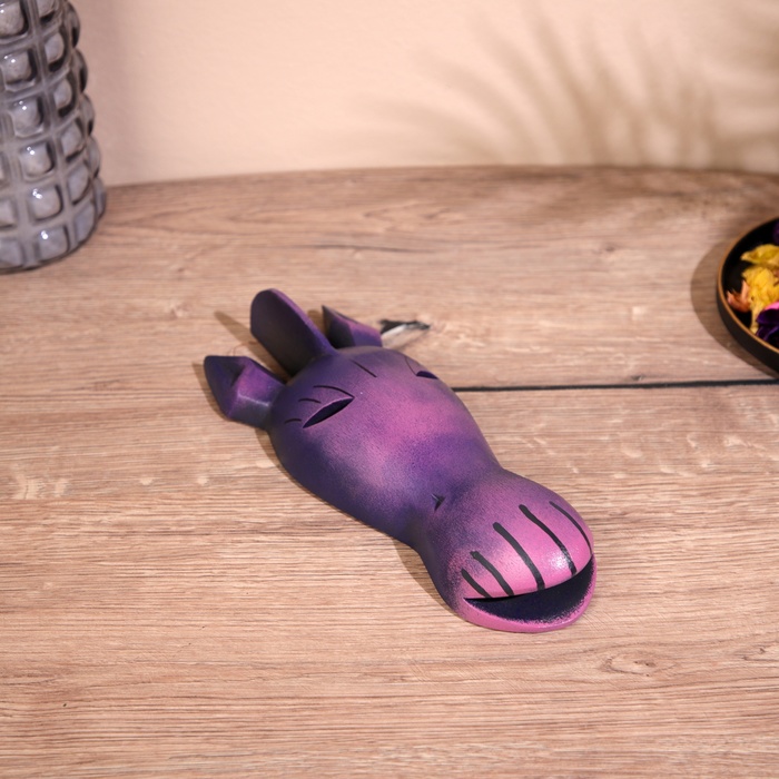 Маска «Зебра», 18 см, дерево, фиолетовая