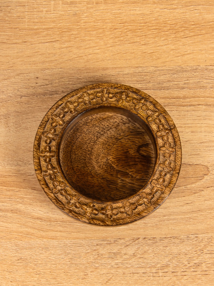 Подсвечник для свечи 8 см «Клевер», 13×13×3.5 см, манговое дерево