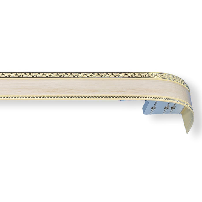 Карниз трёхрядный «Есенин», ширина 380 см, молдинг серебро, цвет кото