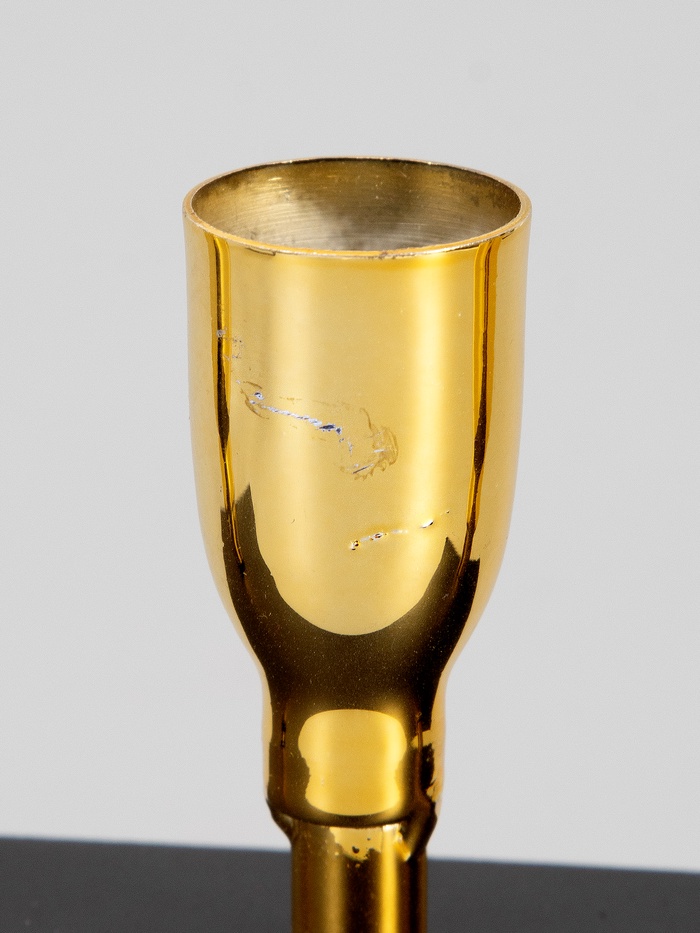 УЦЕНКА Подсвечник на 3 свечи «Деко», чёрный с золотом, 15.2×4.7×11 см