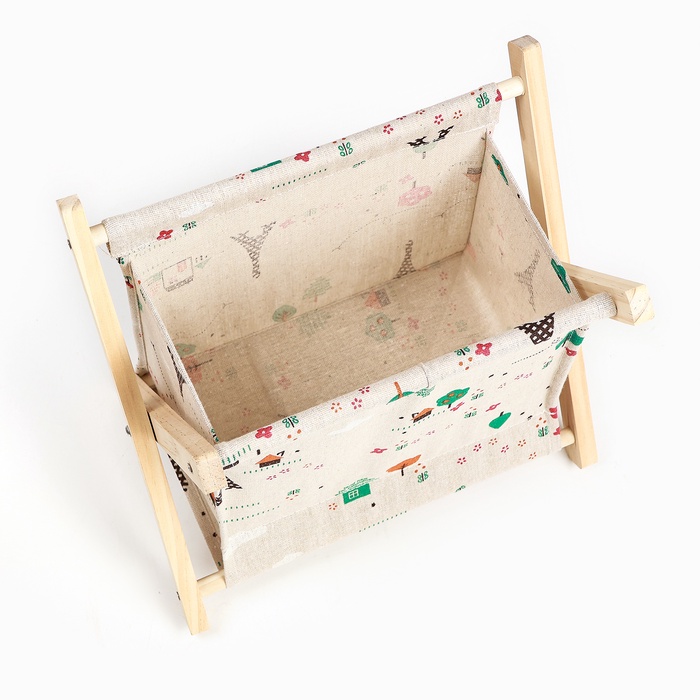 Газетница, подставка для книг и журналов «Париж», 26×16×23 см, бежевая