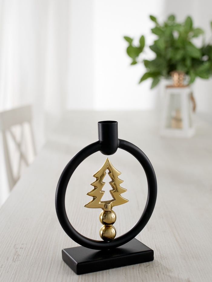 Подсвечник новогодний «Ёлочка», 18 см, металл