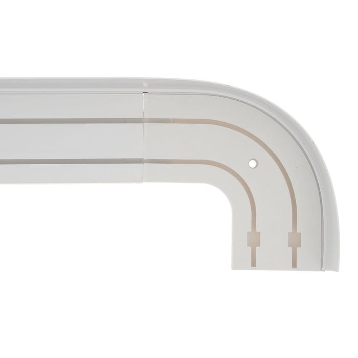 Карниз двухрядный «Ультракомпакт. Кружево», 360 см, с декоративной планкой 7 см, цвет золото/белый