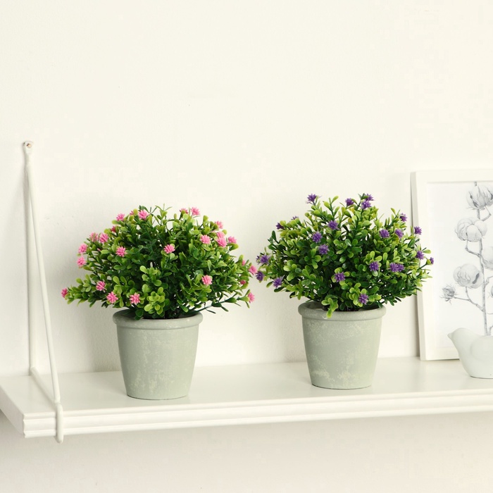 Искусственный цветок в горшке «Цветочная симфония», 8×17 см, МИКС