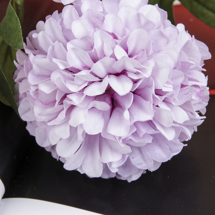 Цветы искусственные «Георгин шаровидный», 7×60 см, сиреневые