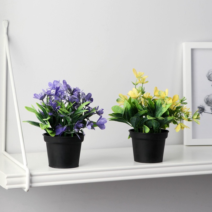 Искусственный цветок в горшке «Рододендрон», 7×12 см, МИКС