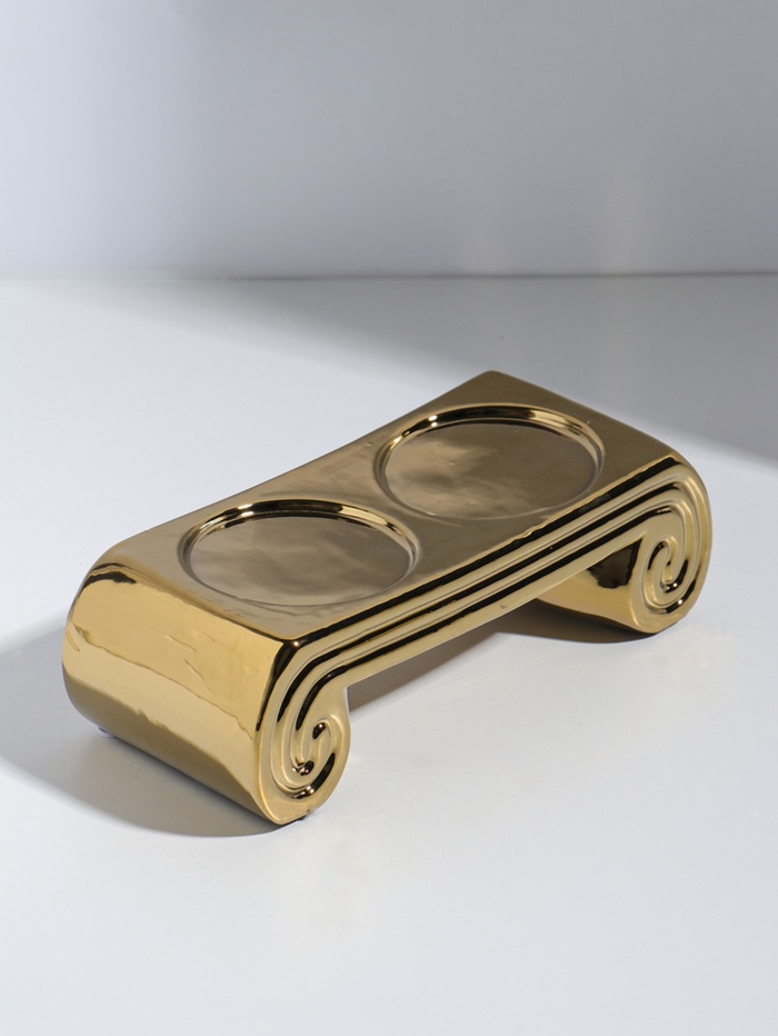 Подсвечник на 2 свечи «Греция», d=7.5 см, золото, 22.5×10×7 см