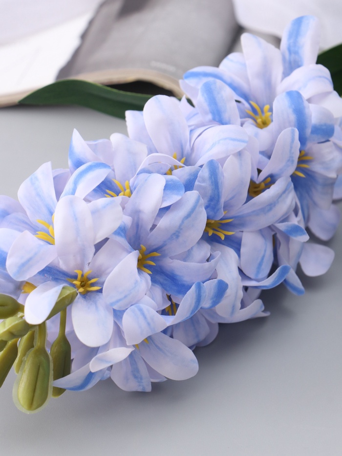 Цветы искусственные «Гиацинт галант», 66×5 см, бело-голубые