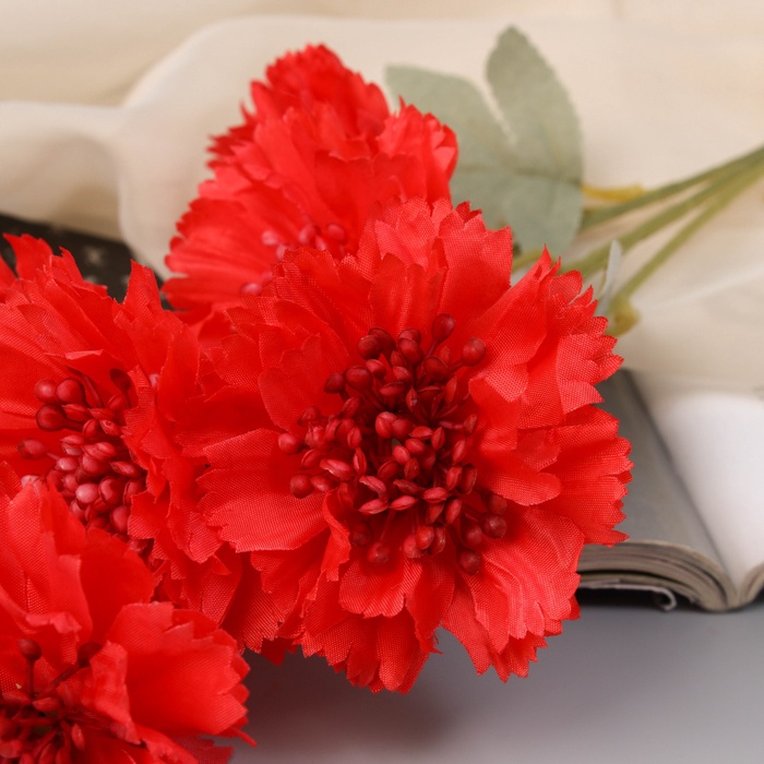 Цветы искусственные «Гвоздика каспар галант», 58×7 см, красные