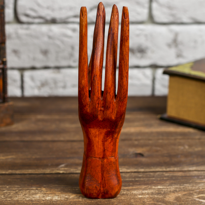 Подставка для колец «Рука роспись», 20 см, дерево