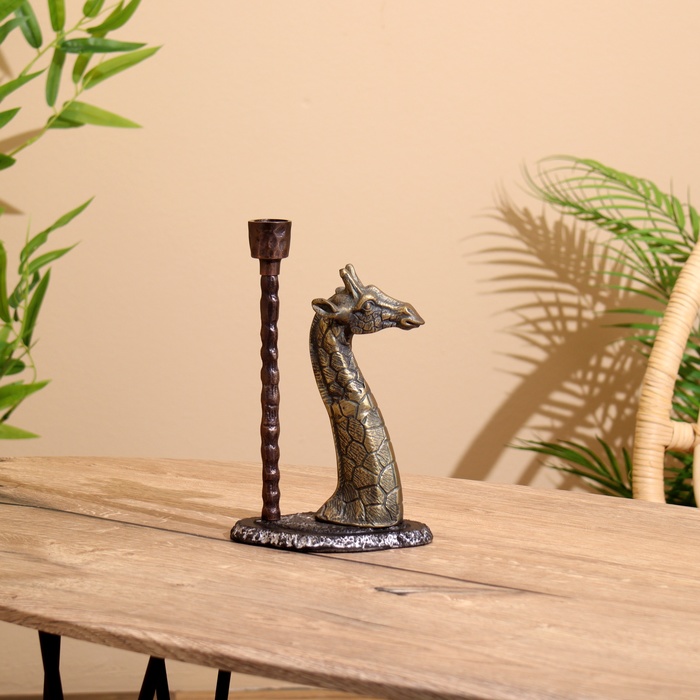 Подсвечник «Жирафик», 14.5×9.5×24 см, алюминий