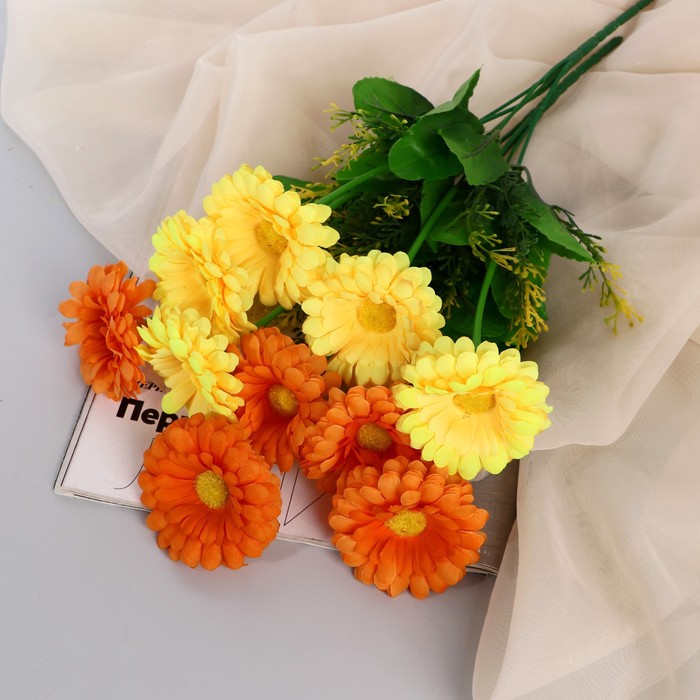 Букет искусственный «Цинния открытая», 6×34 см, МИКС