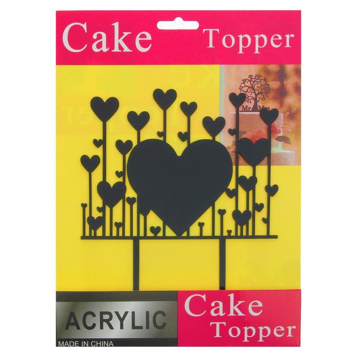 Топпер для торта «Сердца», МИКС