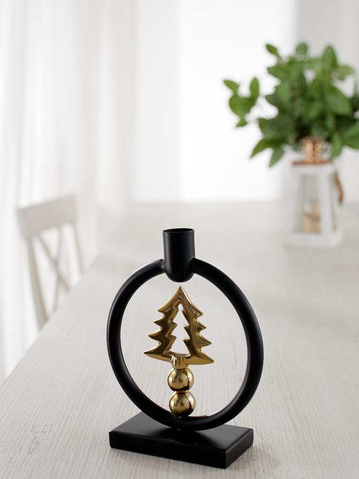 Подсвечник новогодний «Ёлочка», 18 см, металл