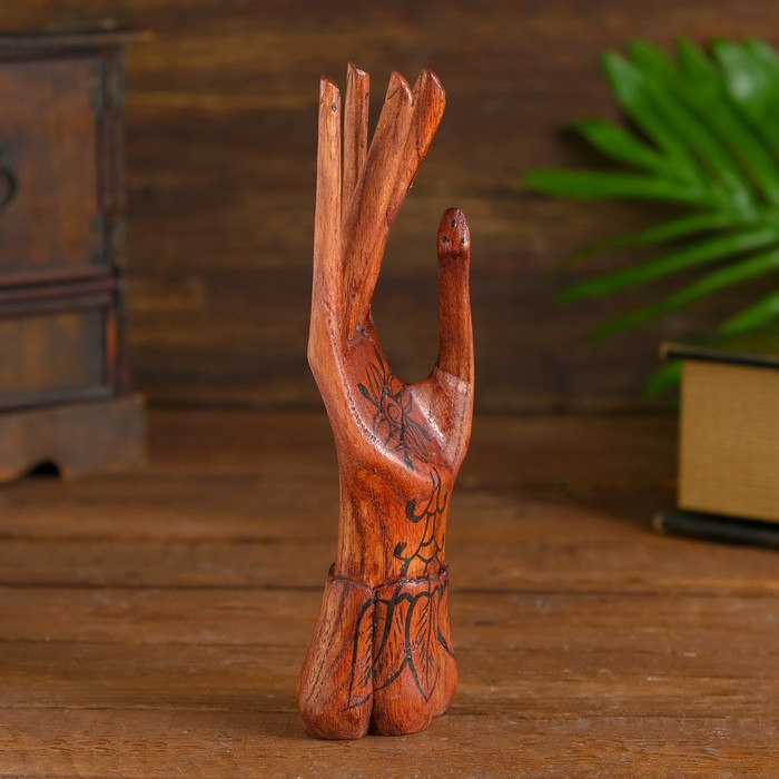 Подставка для колец «Рука роспись», 20 см, дерево