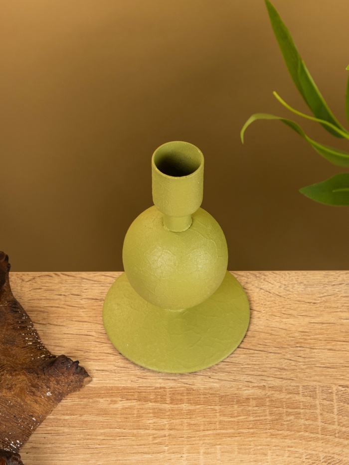 Подсвечник на 1 свечу «Авокадо», с 1 сферой, 7.5×7.5×11.5 см