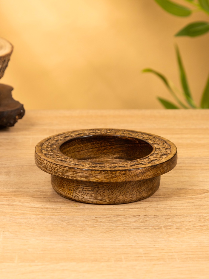 Подсвечник для свечи 8 см «Клевер», 13×13×3.5 см, манговое дерево