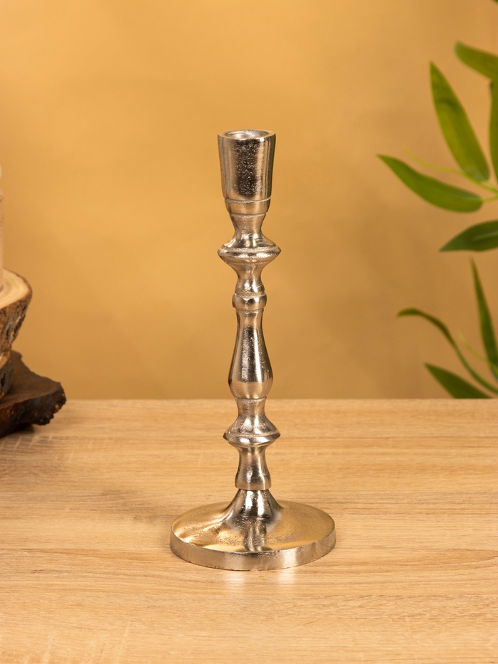 Подсвечник «Зима», 8.5×8.5×21 см, алюминий, серебристый