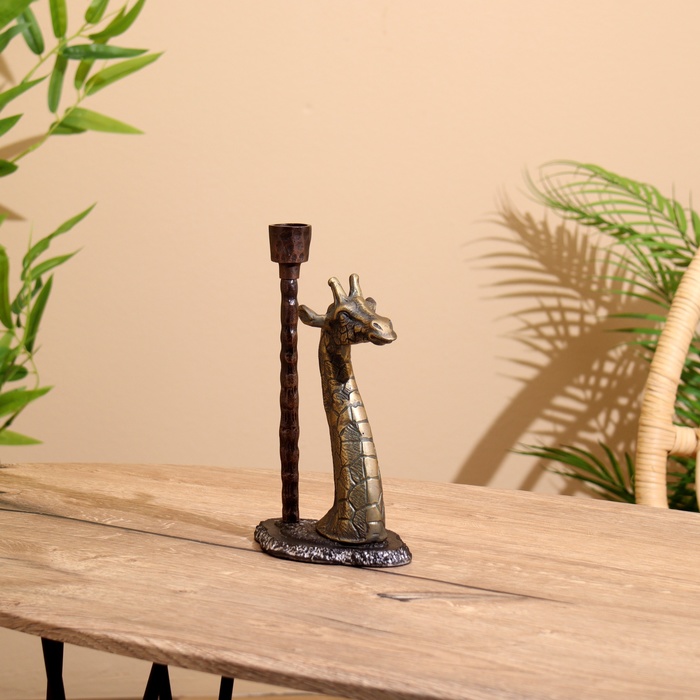 Подсвечник «Жирафик», 14.5×9.5×24 см, алюминий