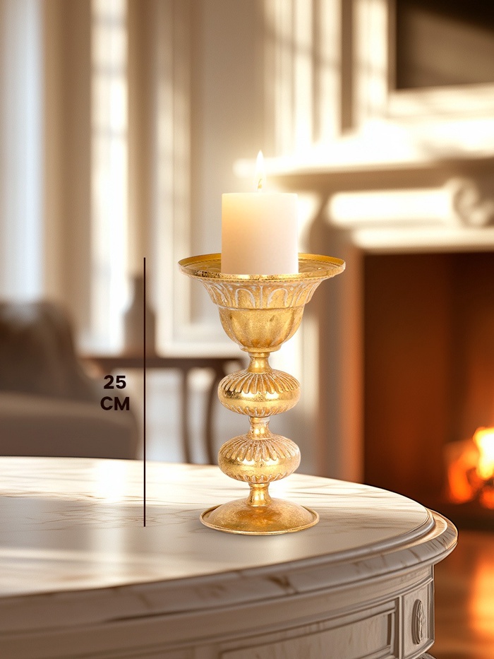 Подсвечник на 1 свечу «Ярусы», металл, 16×16×25 см