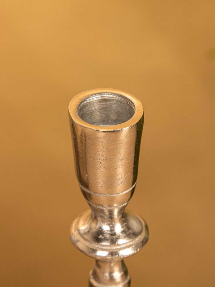 Подсвечник «Зима», 8.5×8.5×21 см, алюминий, серебристый