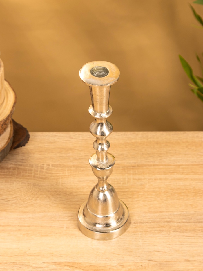 Подсвечник «Юла», 7.5×7.5×26 см, алюминий