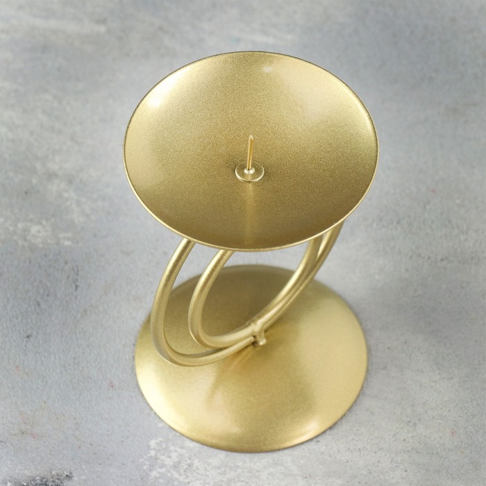 Подсвечник на 1 свечу «Закат», металл, 8.3×11 см, под золото