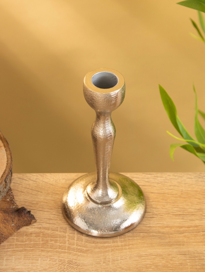 Подсвечник «Иней», 16 см, алюминий, серебро