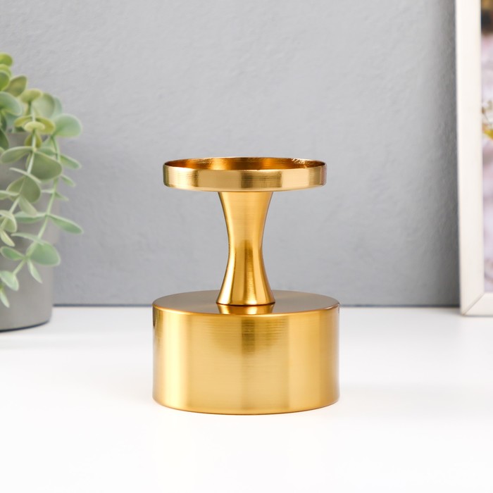 Металлический подсвечник на 1 свечу «Алессио», d=7.5 см, золото 9×9×12 см